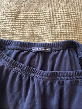 Brandy Melville Navy Elastic Waist Midi Skirt